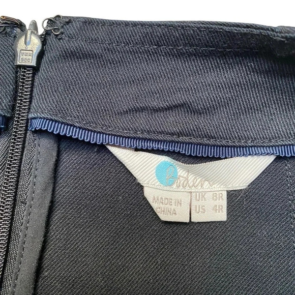 Boden Corinne Black Denim Dress 3/4 Sleeve A-Line Size 4 - Picture 14 of 15